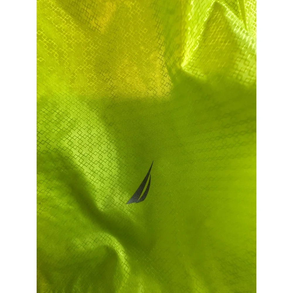 Nautica Performance Womens Neon Lime Green Full Zip Hooded Windbreaker Jacket M - Picture 5 of 7
